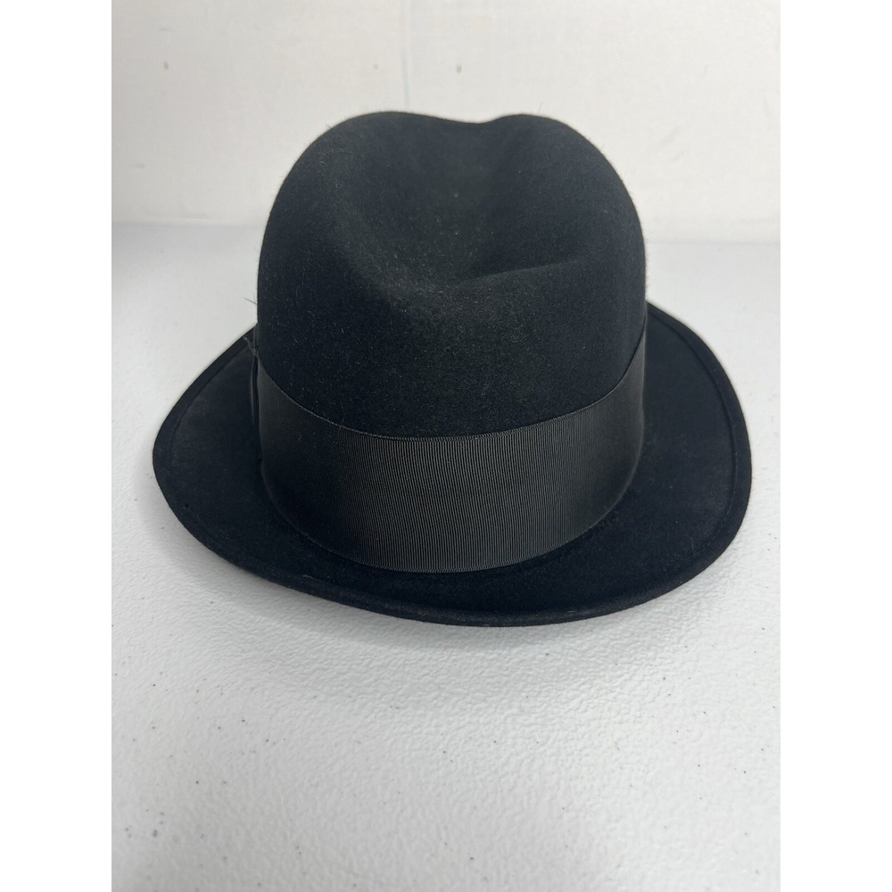 Vtg Royal‎ Stetson Black Fedora Hat With Feather Size Long Oval 7 - Picture 5 of 16